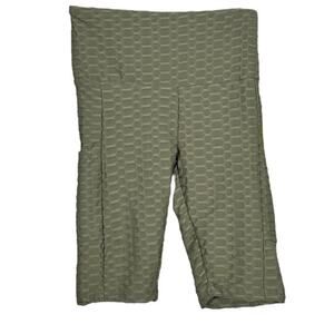 Love Streak Light Green Textured Biker Shorts XS